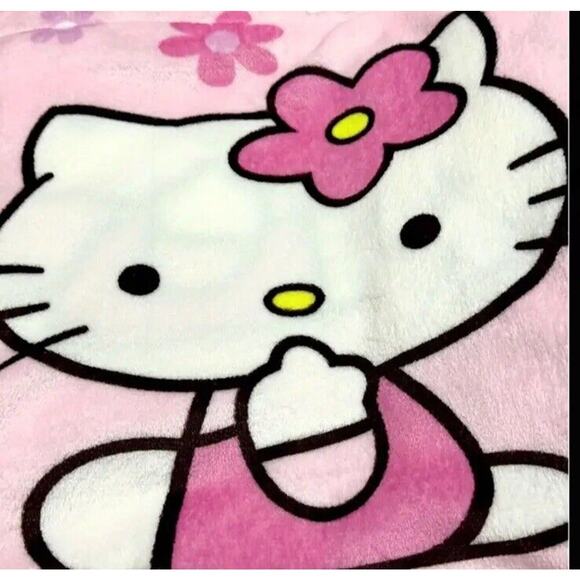 🔥Sanrio Hello Kitty Pink Plush Fleece 30”x20” Pillow Case Easter Gift BNWT🔥 - Picture 5 of 8